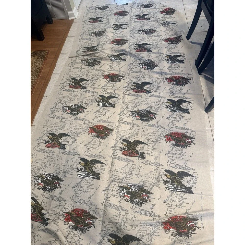 Carnegie Fabrics Hand Printed Age Of Man American Revolution Semiquincentennial